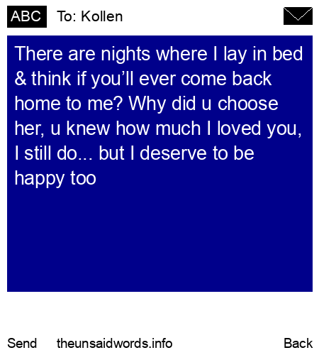 unsent message to Kollen