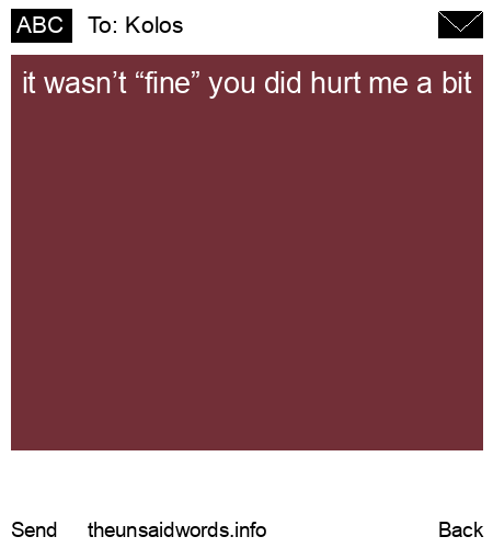 unsent message to Kolos