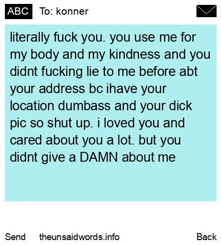 unsent message to konner