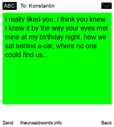 unsent message to Konstantin