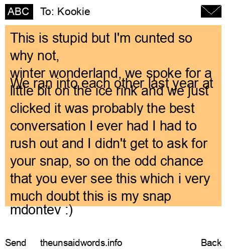 unsent message to Kookie