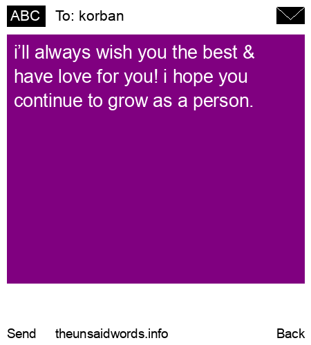 unsent message to korban