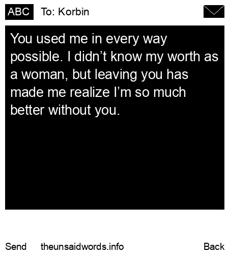 unsent message to Korbin