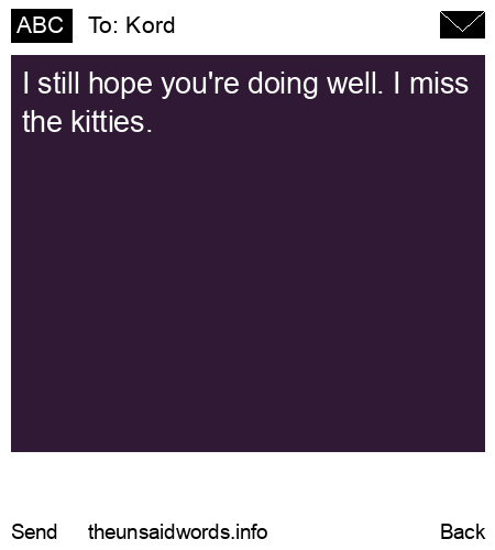 unsent message to Kord