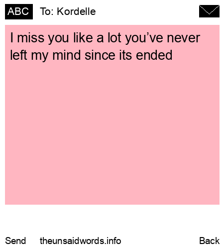 unsent message to Kordelle