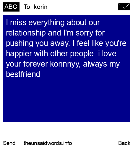 unsent message to korin