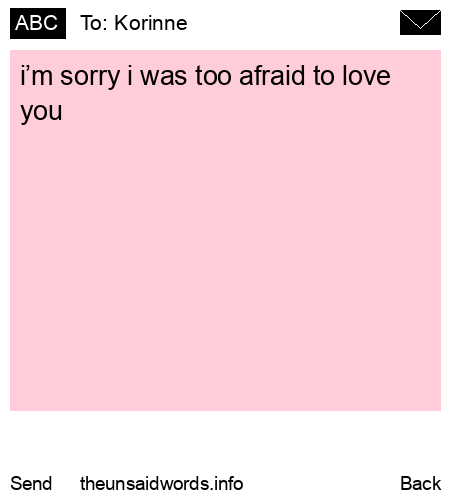 unsent message to Korinne