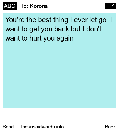 unsent message to Kororia