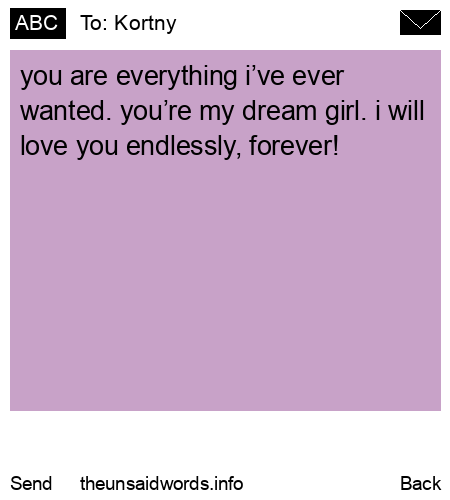 unsent message to Kortny