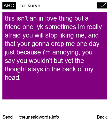 unsent message to koryn