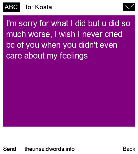 unsent message to Kosta