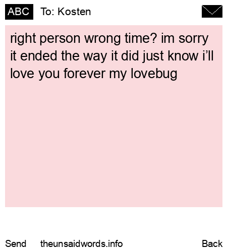 unsent message to Kosten