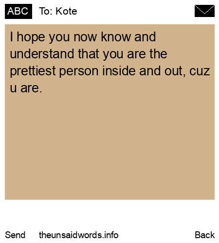 unsent message to Kote