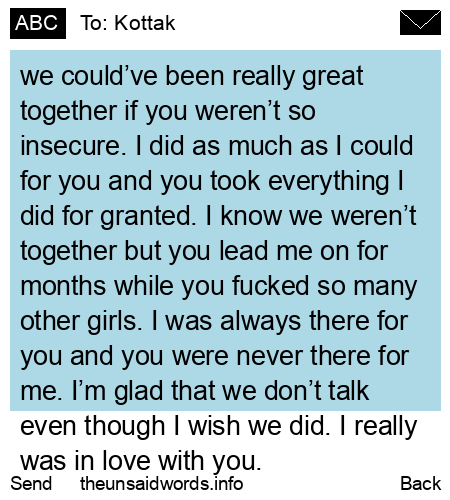 unsent message to Kottak