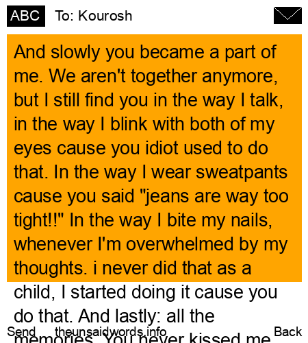unsent message to Kourosh