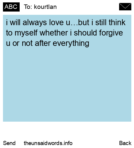 unsent message to kourtlan
