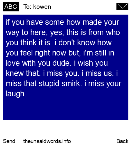 unsent message to kowen