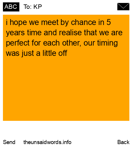 unsent message to KP
