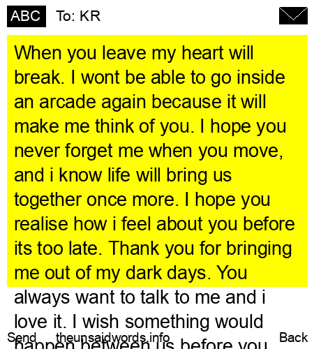 unsent message to KR