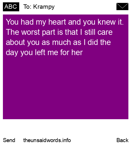 unsent message to Krampy