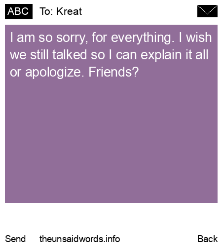unsent message to Kreat