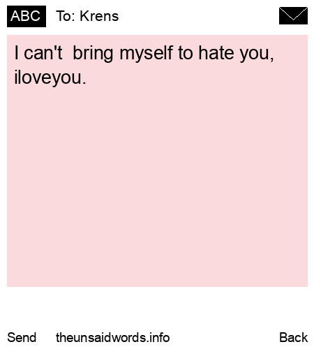 unsent message to Krens
