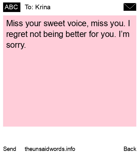 unsent message to Krina