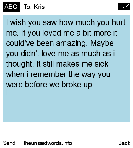 unsent message to Kris