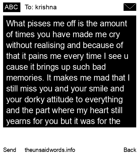 unsent message to krishna