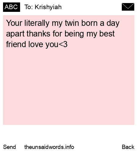 unsent message to Krishyiah