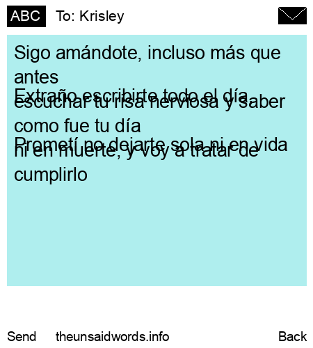 unsent message to Krisley