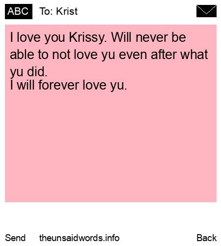unsent message to Krist