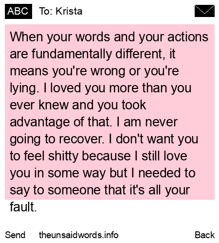 unsent message to Krista