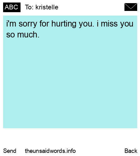 unsent message to kristelle