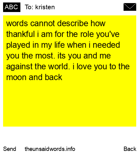 unsent message to kristen
