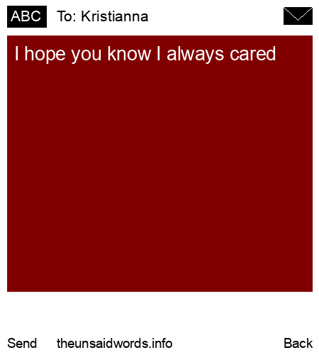 unsent message to Kristianna