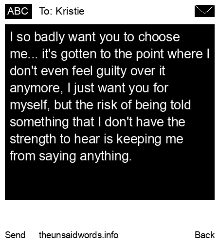 unsent message to Kristie