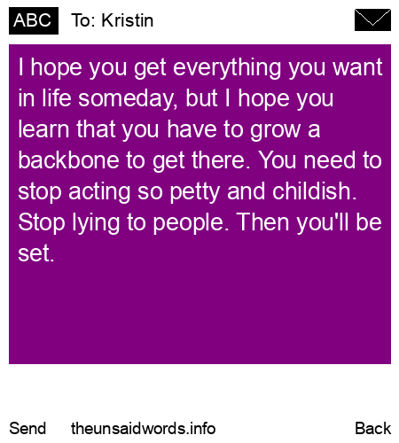 unsent message to Kristin