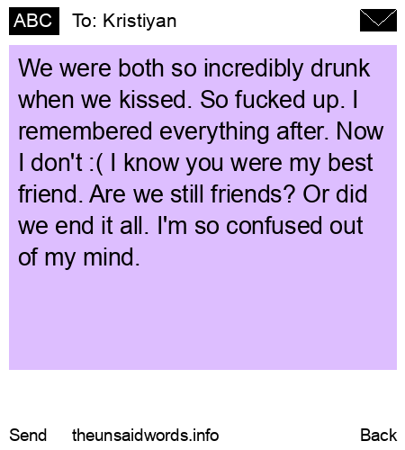 unsent message to Kristiyan