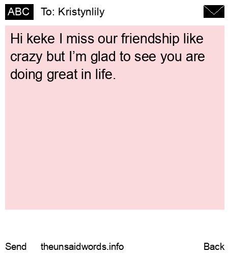 unsent message to Kristynlily