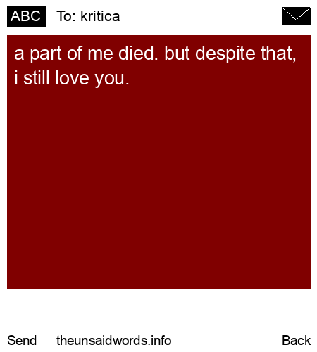 unsent message to kritica