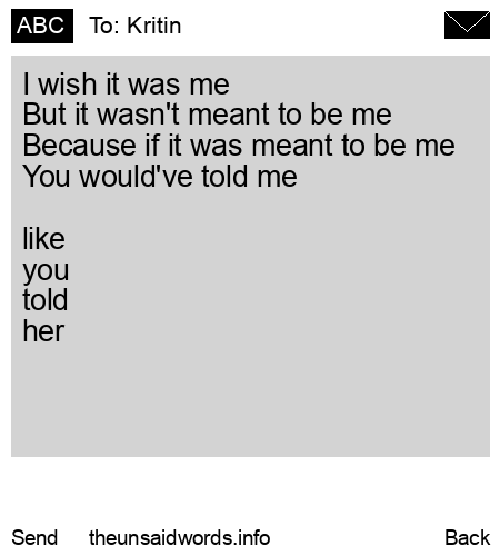 unsent message to Kritin
