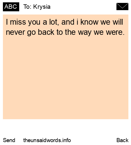 unsent message to Krysia
