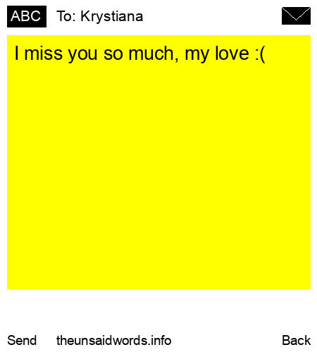 unsent message to Krystiana