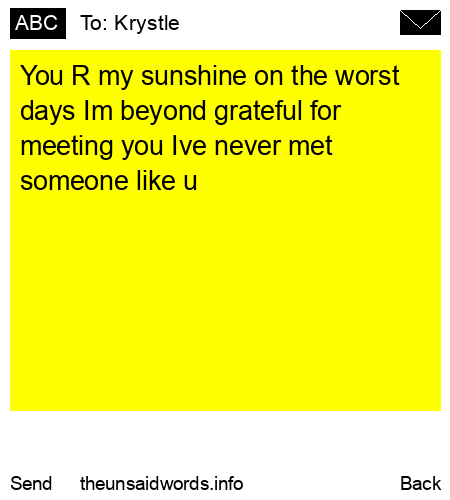 unsent message to Krystle 