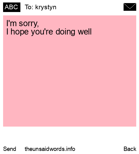 unsent message to krystyn