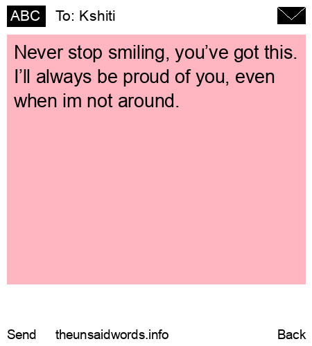 unsent message to Kshiti