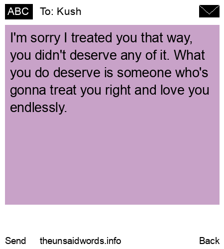 unsent message to Kush