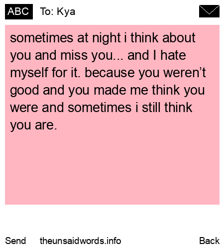 unsent message to Kya