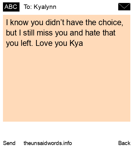 unsent message to Kyalynn